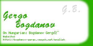 gergo bogdanov business card